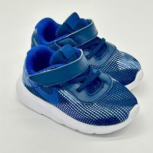 NIKE TANJUN EASYON Blue‎ White Sneakers Size US 5C Boys Infant/Toddler